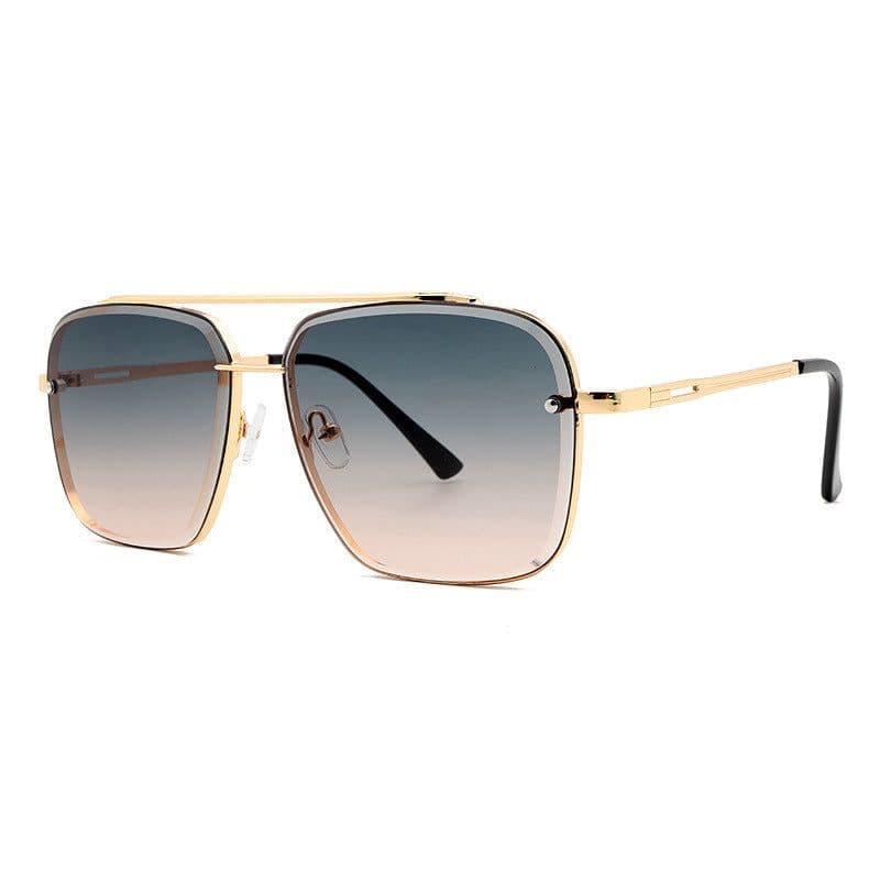 image-Fashion Double Beam Cut Edge Metal Sunglasses Men's