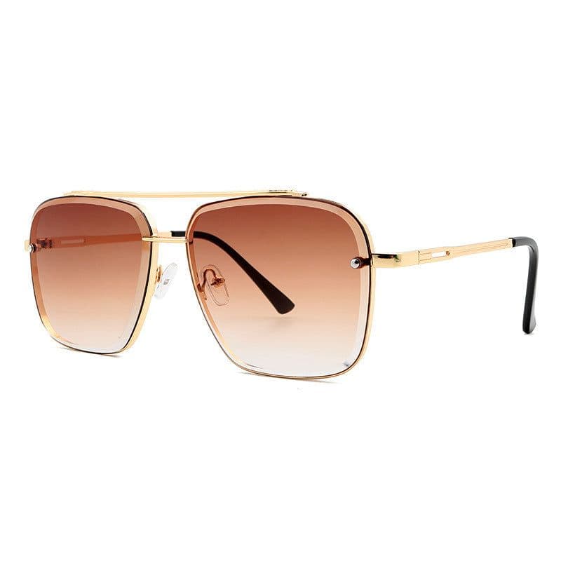 image-Fashion Double Beam Cut Edge Metal Sunglasses Men's