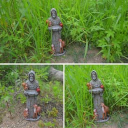 image-St. Francis St. Francis And Animal Friends Resin Crafts Outdoor Garden Statue Bird Feeder