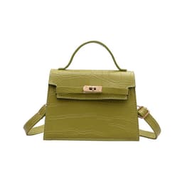 image-Sheng Shi Trendy Kelly Bag - Black One-Shoulder Crossbody PU