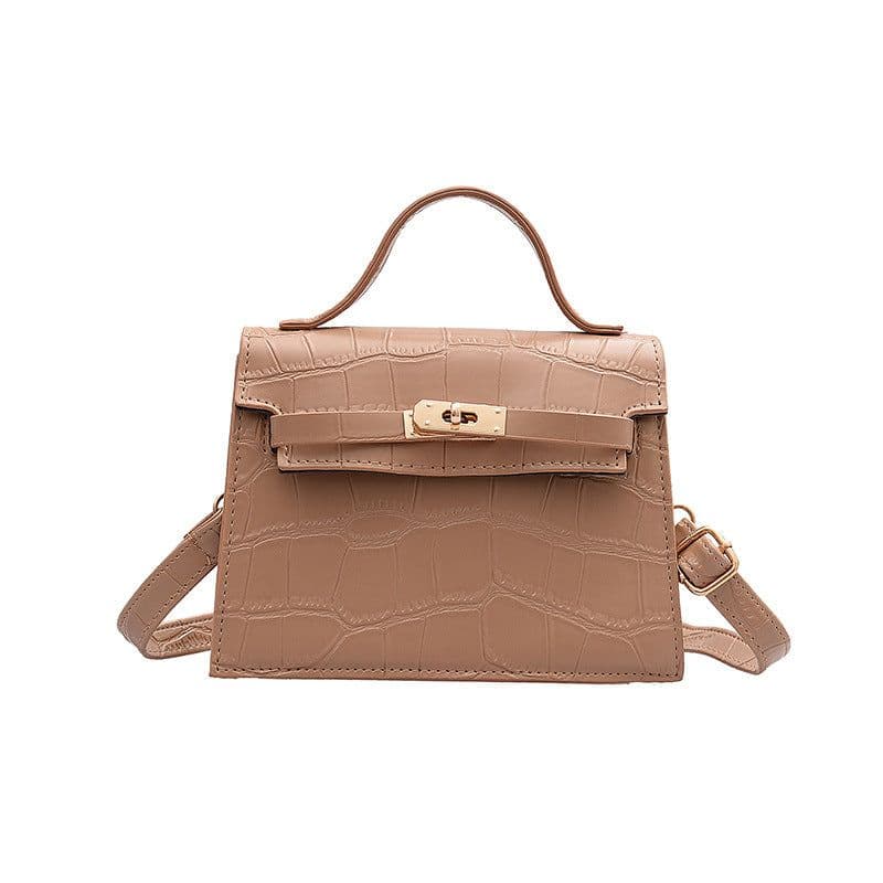 image-Sheng Shi Trendy Kelly Bag - Black One-Shoulder Crossbody PU