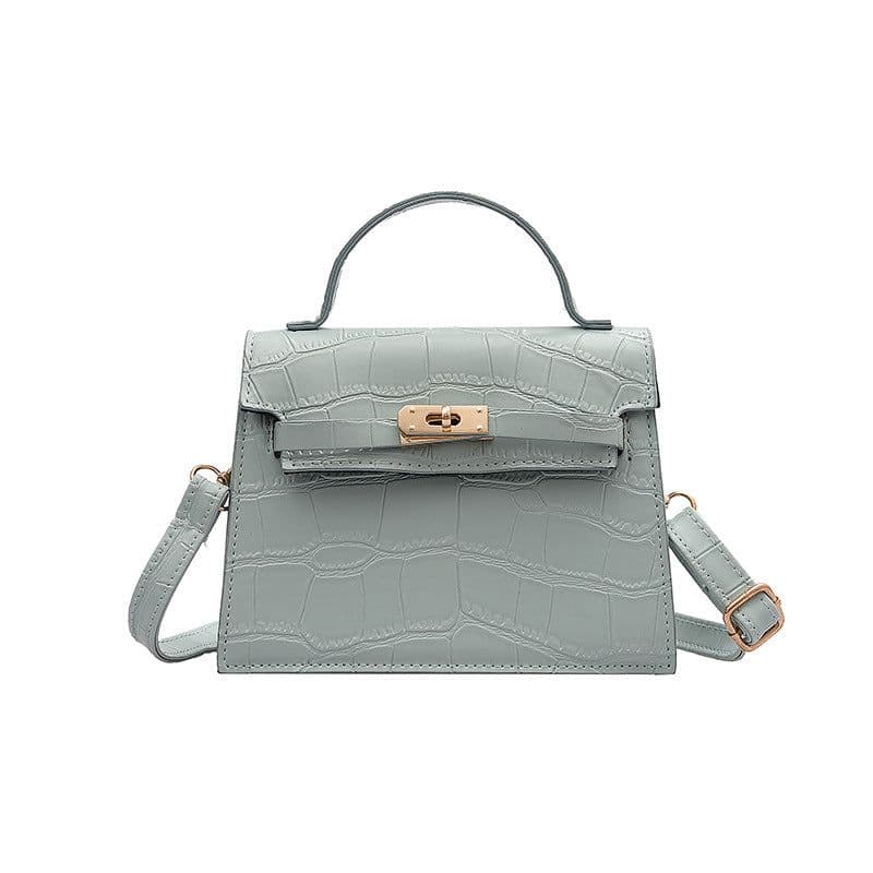 image-Sheng Shi Trendy Kelly Bag - Black One-Shoulder Crossbody PU