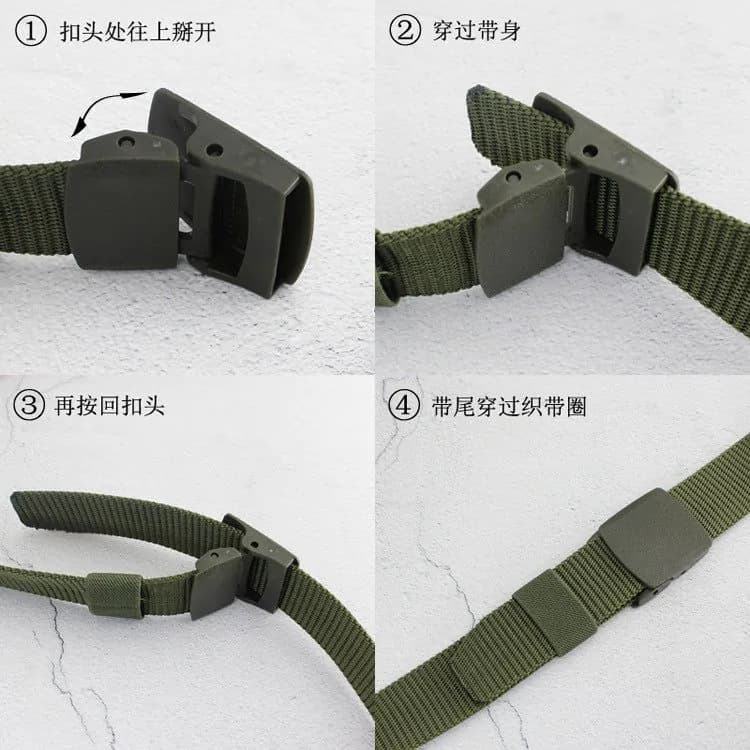 image-Plastic Automatic Buckle Canvas Jeans Belt Hypoallergenic