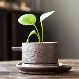 image-Creative Ceramic Hydroponic Flowerpot Vase - Green Radish Copper Design