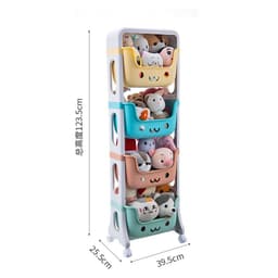image-Silver Cat Storage Rack 3-Layer Mobile Shelf
