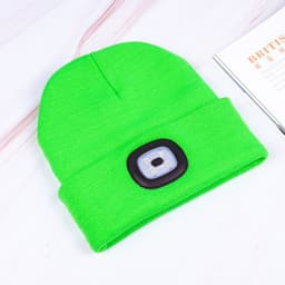 image-LED Knitted Hat with Rechargeable Light for Night Running