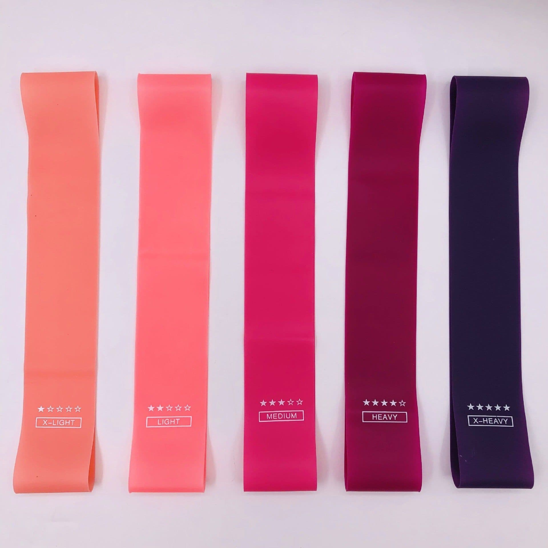 image-Utronix Silicone Resistance Bands - Yoga, Fitness, Stretch - 5-Pack