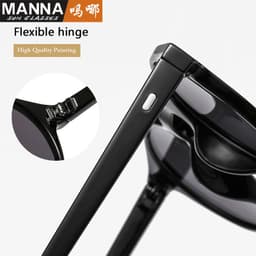 image-Manna Round Frame Sunglasses - Black