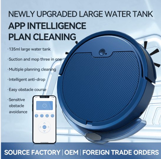 image-Intelligent Sweeper Robot - Dark Blue YQ8S-MAX App Control Vacuum Cleaner
