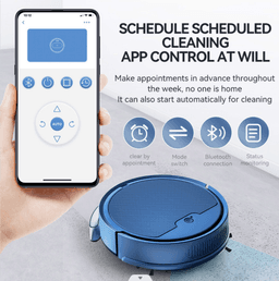 image-Intelligent Sweeper Robot - Dark Blue YQ8S-MAX App Control Vacuum Cleaner