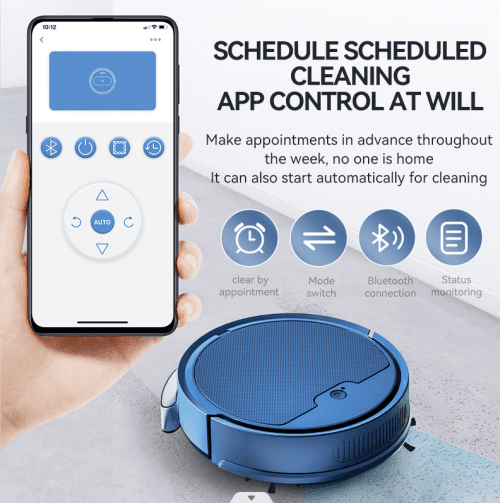 image-Intelligent Sweeper Robot - Dark Blue YQ8S-MAX App Control Vacuum Cleaner