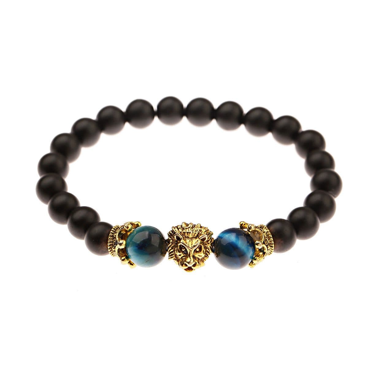image-European and American hot style export goods hot-selling jewelry crown tiger eye stone lion head boutique high-end transfer bead bracelet