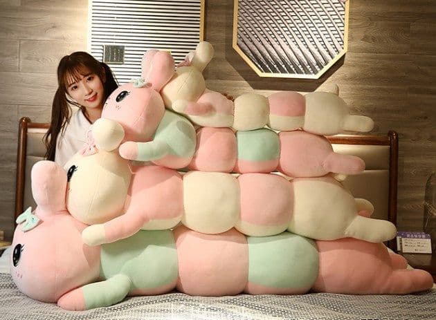 image-Angel Lying Rabbit Plush Toy - Large Pillow Doll