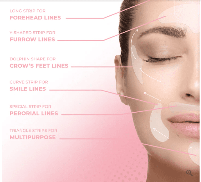 image-Silicone Anti-Wrinkle Stickers Set - Face & Neck 16pc