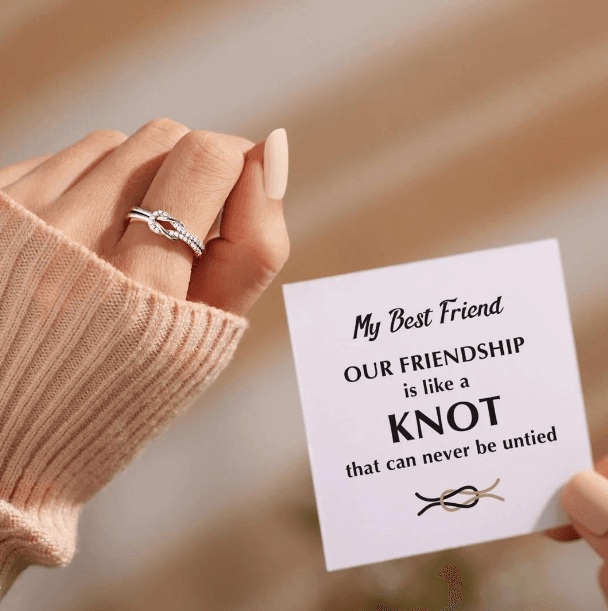 image-The new Korean version of the knotted diamond ring women's simple fashion temperament personality high-end open ring cross-border special supply