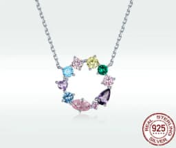 image-Aifule S925 Silver Lucky Wreath Zircon Necklace