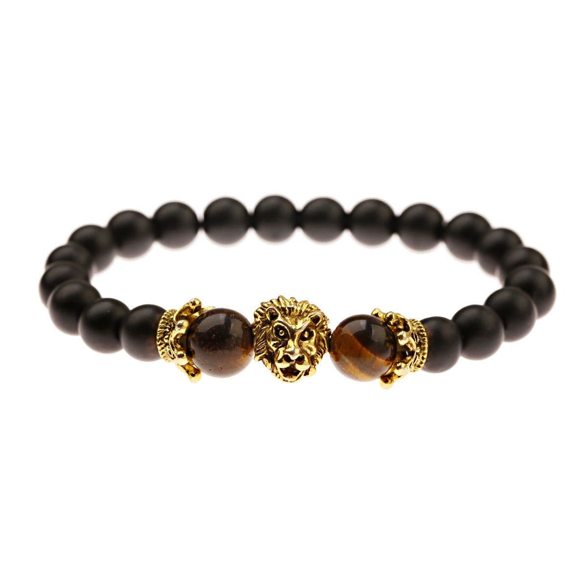 image-European and American hot style export goods hot-selling jewelry crown tiger eye stone lion head boutique high-end transfer bead bracelet