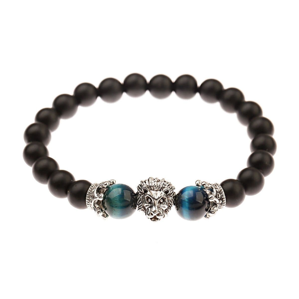 image-European and American hot style export goods hot-selling jewelry crown tiger eye stone lion head boutique high-end transfer bead bracelet