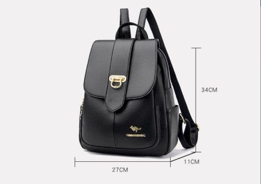 image-Large Capacity 2022 PU Leather Backpack - Street Fashion Travel Bag