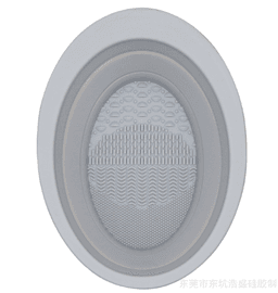 image-Silicone Cleaning Bowl - Oval Folding Scrub Pad
