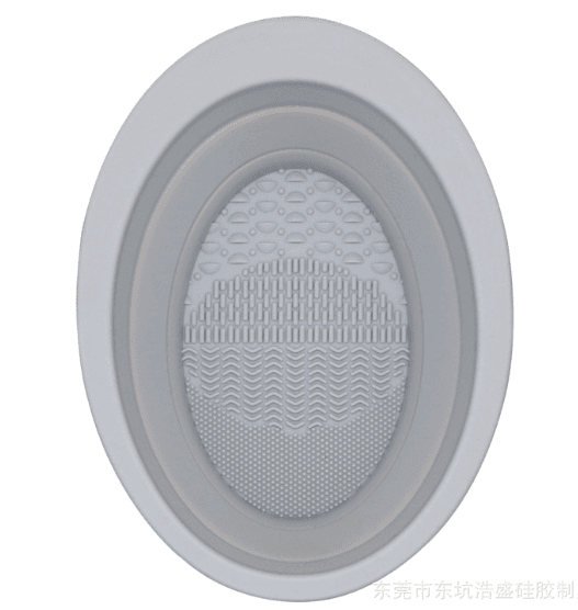 image-Silicone Cleaning Bowl - Oval Folding Scrub Pad