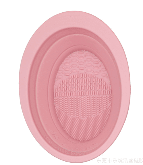 image-Silicone Cleaning Bowl - Oval Folding Scrub Pad