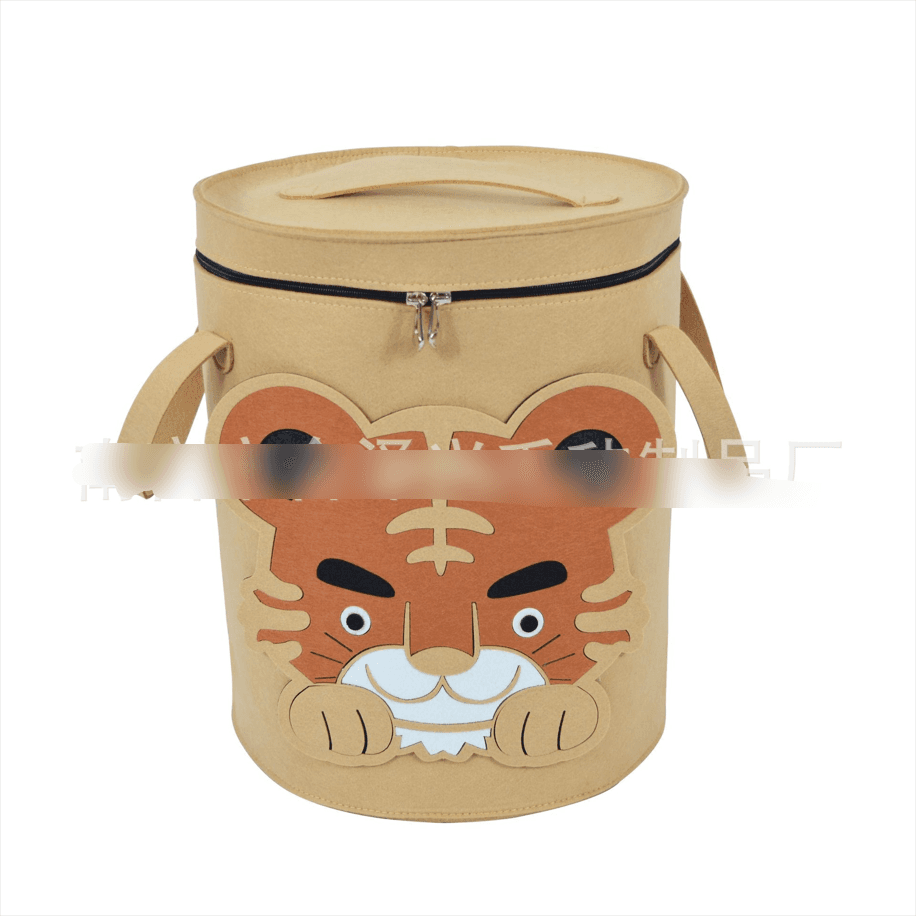 image-Customizable felt cartoon storage bucket sundry storage basket dirty laundry basket manufacturers wholesale children's toy storage basket