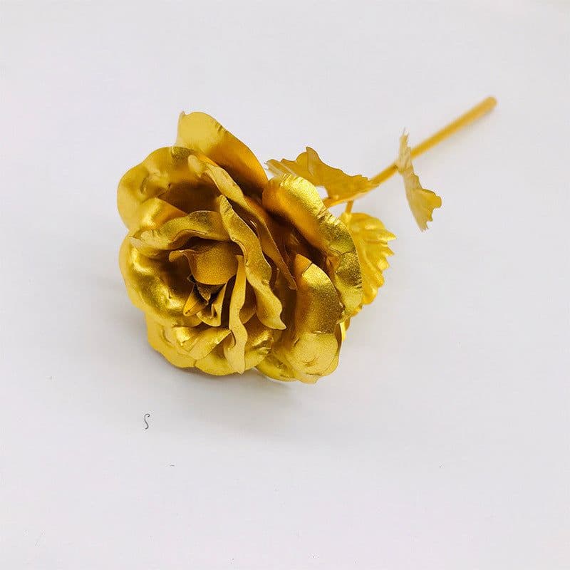image-24K Luminous Color Gold Rose Flower Set