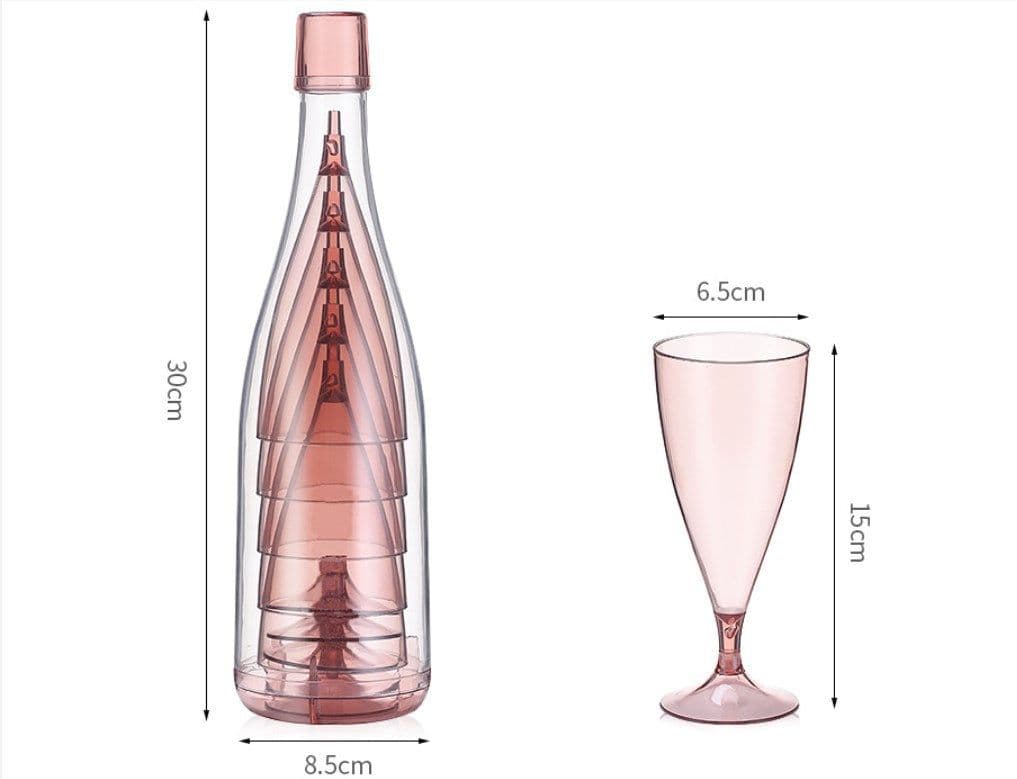 image-Plastic Wine Glass Set - Transparent 101-200ml