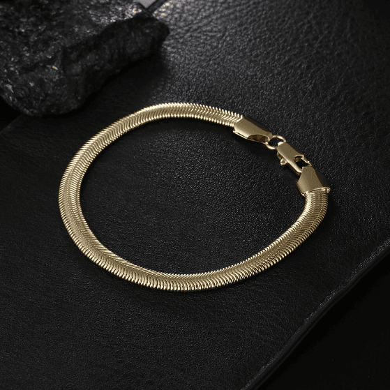 image-18K Gold Plated Snake Chain Bracelet 6MM