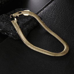 image-18K Gold Plated Snake Chain Bracelet 6MM