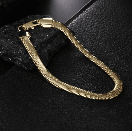 image-18K Gold Plated Snake Chain Bracelet 6MM