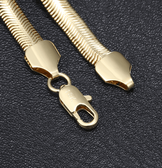 image-18K Gold Plated Snake Chain Bracelet 6MM