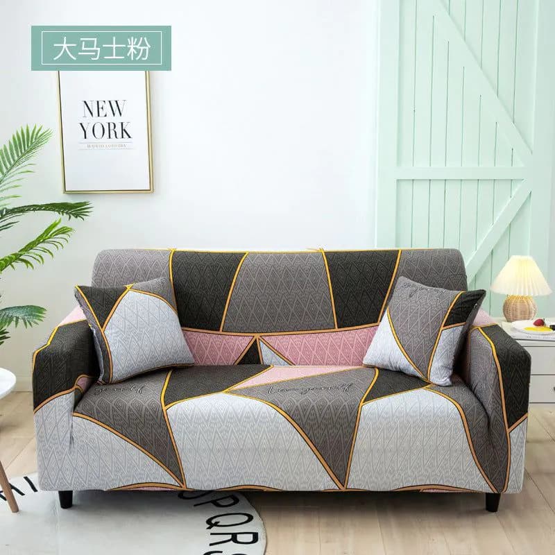 image-Elastic Three Seater Sofa Cover European Style Dustproof Protective Cover