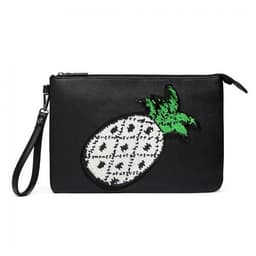 image-LT6822P-MISS LULU MISS LULU PU LEATHER SEQUIN PINEAPPLE CLUTCH BAG BLACK