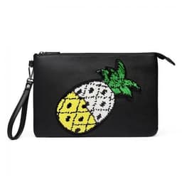 image-LT6822P-MISS LULU MISS LULU PU LEATHER SEQUIN PINEAPPLE CLUTCH BAG BLACK
