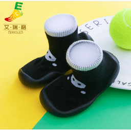 image-Baby Toddler Socks Shoes - Black Cotton 12-36M