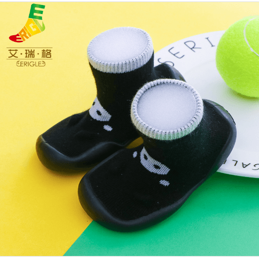 image-Baby Toddler Socks Shoes - Black Cotton 12-36M