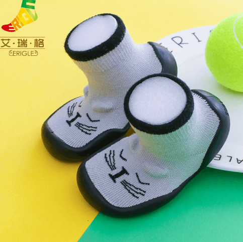 image-Baby Toddler Socks Shoes - Black Cotton 12-36M