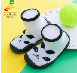 image-Baby Toddler Socks Shoes - Black Cotton 12-36M