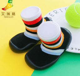 image-Baby Toddler Socks Shoes - Black Cotton 12-36M