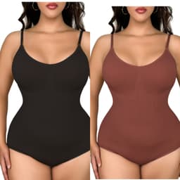 image-Seamless Body Shaper Bodysuit With Abdomen Control