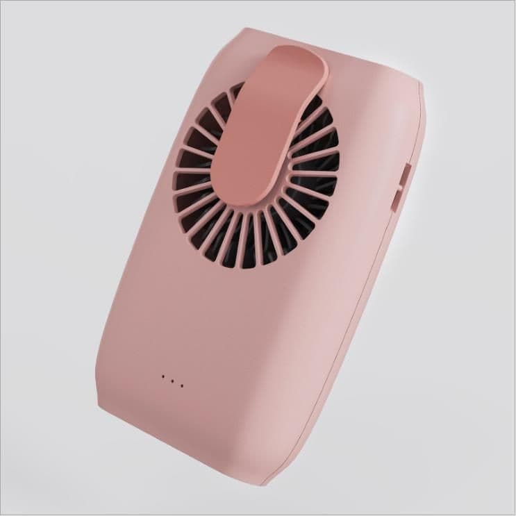 image-USB Rechargeable Handheld Fan - Green Hanging Neck