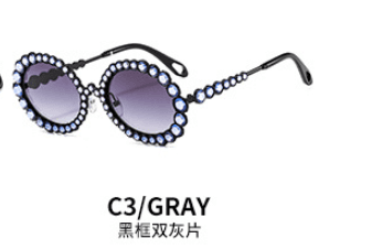 image-Flash Diamond Round Sunglasses - Women