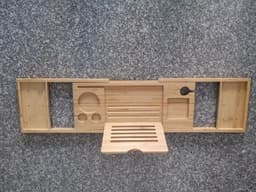 image-Bathtub Caddy Tray - Phone Tablet Holder