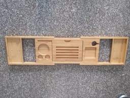 image-Bathtub Caddy Tray - Phone Tablet Holder