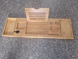image-Bathtub Caddy Tray - Phone Tablet Holder