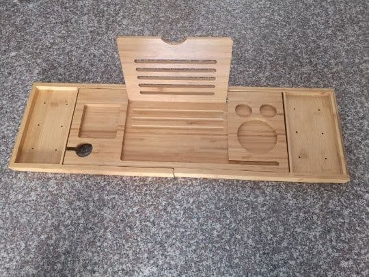 image-Bathtub Caddy Tray - Phone Tablet Holder