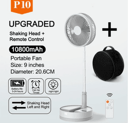 image-USB Folding Fan - Remote Control, Timer, Night Light