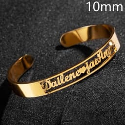 image-Kcaco Customized Letter Name Bracelet Personalized Arabic Name Adjustable Bangles Women Men Stainless Steel Kids Cuff Gift